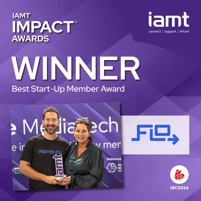 IAMT Impact Awards winner, Best Start-Up Member Award, Flomenco at IBC 2026